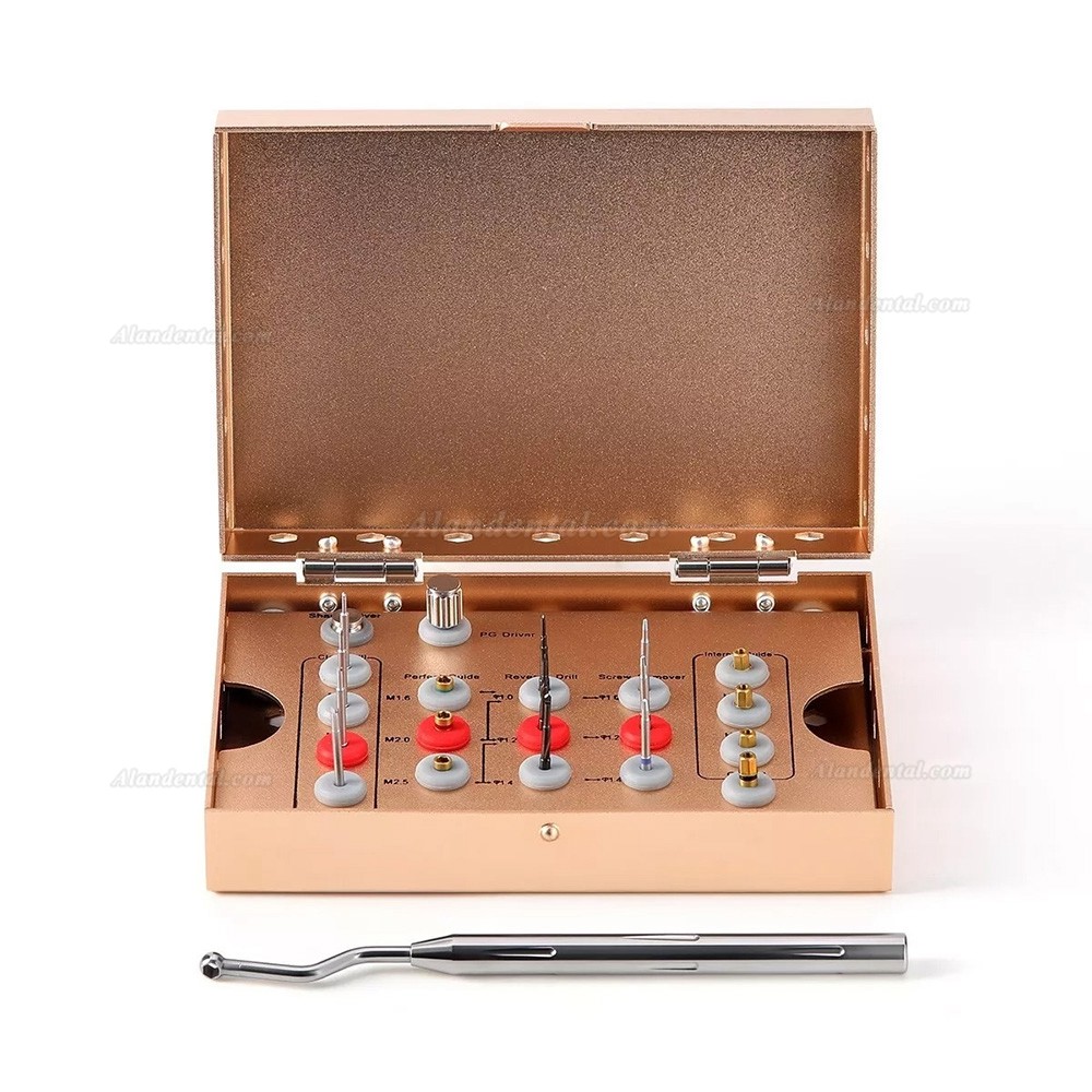 Dental Stainless Steel Implant Screw Removal Kit (Shank Drivers / Drills /Guide)